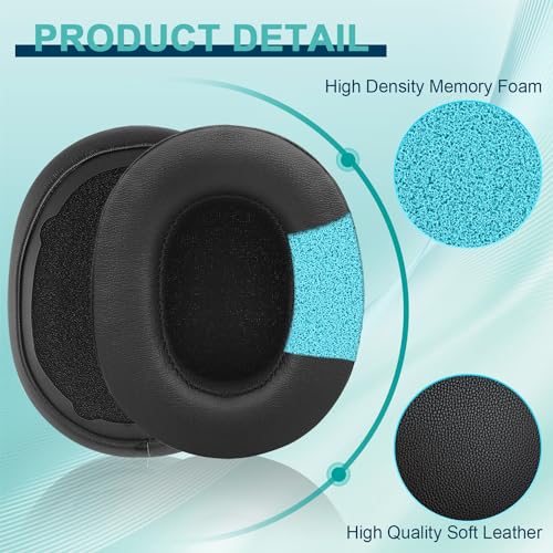 Replacement Ear Pads for Skullcandy Crusher Wireless/Evo/ANC Hesh 3/EVO/ANC, Headphones Ear Cushions, Headset Earpads, Ear Cups Cover-Black by HAOMUK - Image 4