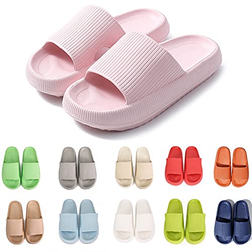 rosyclo Cloud Slippers for Women and Men Massage Thick Sole Non-Slip Shower Slippers Bathroom Super Soft Comfy House Cloud Slide Slippers for Indoor and Outdoor