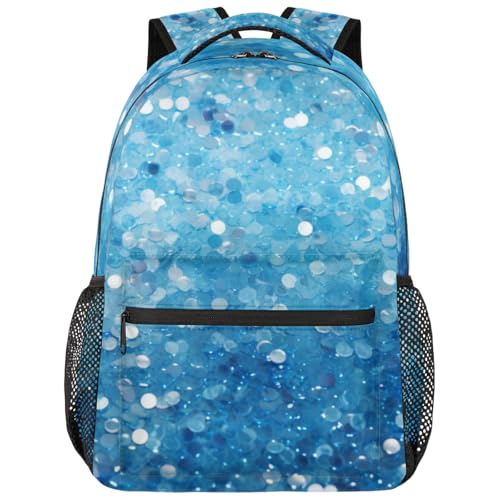 Sac à dos bleu à paillettes confortable pour votre ordinateur