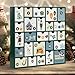 GUOER 2025 Wooden Advent Calendar, 13 Inch Christmas Advent Calendar with 25 Large Drawers, Christmas Countdown Calendar, Premium Wood Hand Painted Refillable Advent Cute Holiday Decoration (Green)