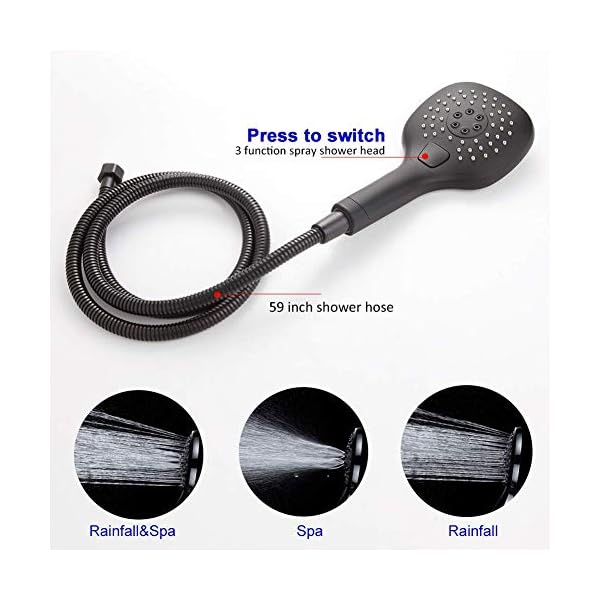 Shower System Bathroom Luxury Rain Mixer Shower Faucet Set Ceiling Mount 12 Inch Shower Head and Handle Set with Handheld Shower Single Handle Shower Trim Kit with Rough-in Valve Body - Image 5