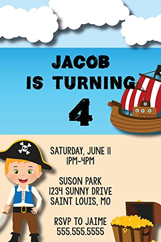 The Melange Market Custom - Pirate Birthday Party Invitation