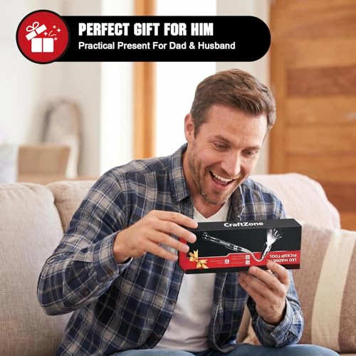 Image of Magnetic Pickup Tool, Extendable Telescoping Magnet with LED Flashlight, Cool Gadgets Gifts for Men, Dad, Husband, Grandpa, Handyman, Mechanic, Fathers Day Gift, Birthday, Graduation