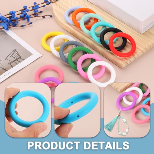 Anneaux de perles silicone 65mm rouge pendentif anti-perte pour clés - 4