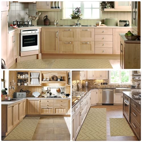 Image of hicorfe Kitchen Runner Rug,20 inchx48 inch+20 inchx32 inch Kitchen Set,Non-Slip Kitchen Mat