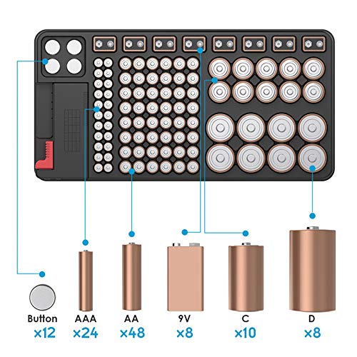 Teekit Battery Organizer Case Box può contenere
