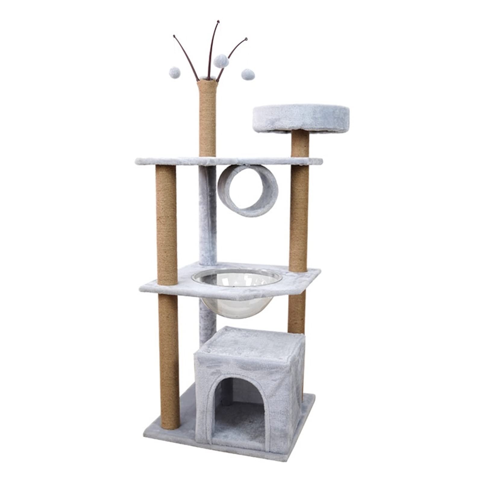 Arbre à chat anti-stress avec capsule et griffoir en sisal