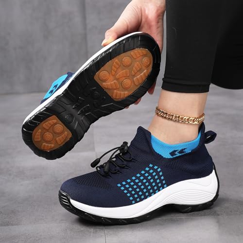 Orthopedic Sneakers Breathable Women Walking Shoes Slip on Trainers Comfort Wear Orthowear Fashion Comfortwear Ortho Plantar Fasciitis Comfortable Air Cushion Stretch Casual Athletic Shoe3