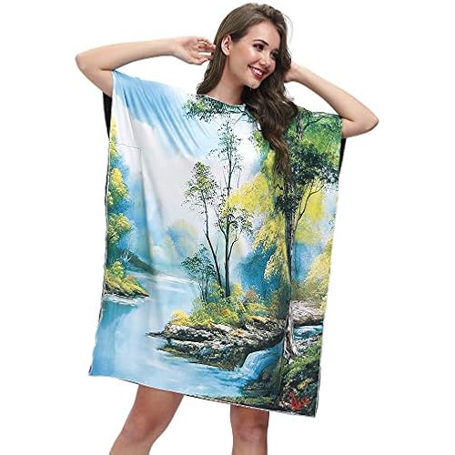 Clarisbelle Women's Halloween Costumes Funny Artist Painting Tree Tunic Dress Green