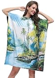 Clarisbelle Women's Halloween Costumes Funny Artist Painting Tree Tunic Dress Green