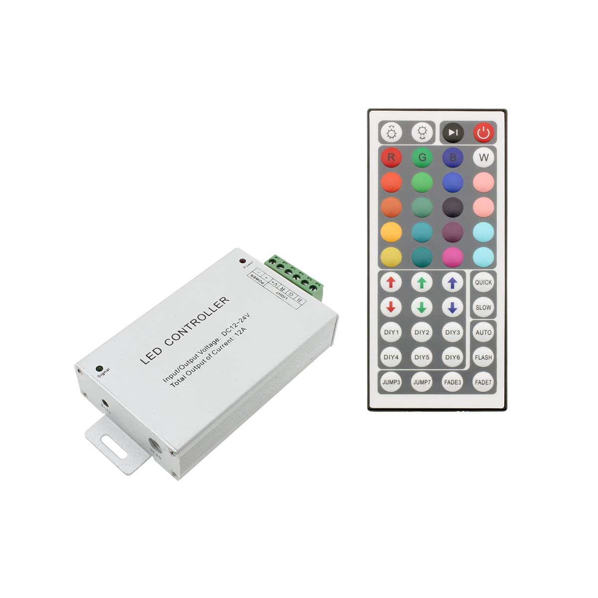 Crystal Vision 12V-24V DC 12A 240W 44Key Remote Controller for RGB LED Strip 5050 3528 SMD