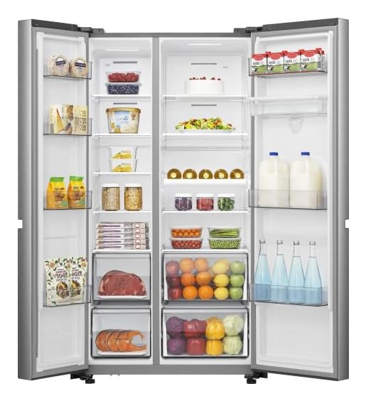 Hisense RS840N4WCE, Frigorífico Side by Side, Control Touch, Gran capacidad 649 litros, Total no frost, Motor Inverter, Dispensador de agua sin conexión red de agua