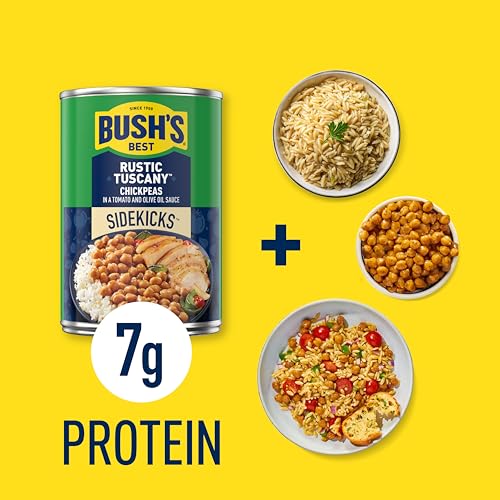 Image of Bush's Best Rustic Tuscany Chickpeas, 15.5 oz, (Pack of 12) | Canned, Source of Plant Based Protein and Fiber, Low Fat, Gluten Free
