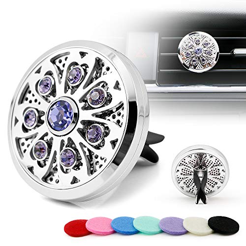 Car Diffuser Essential Oils Car Diffuser Vent Clip Stainless Steel Diffuser Vent Clip Locket [Large Size]