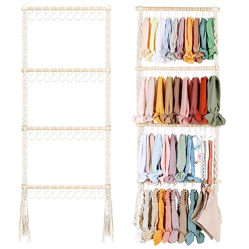 Image of POVETIRE Headband Holder Head Bands Organizer for Girls, Baby Headbands Hair Accessories Organizer Storage Wall Hanging Decor for Nursery Toddler Girls Room