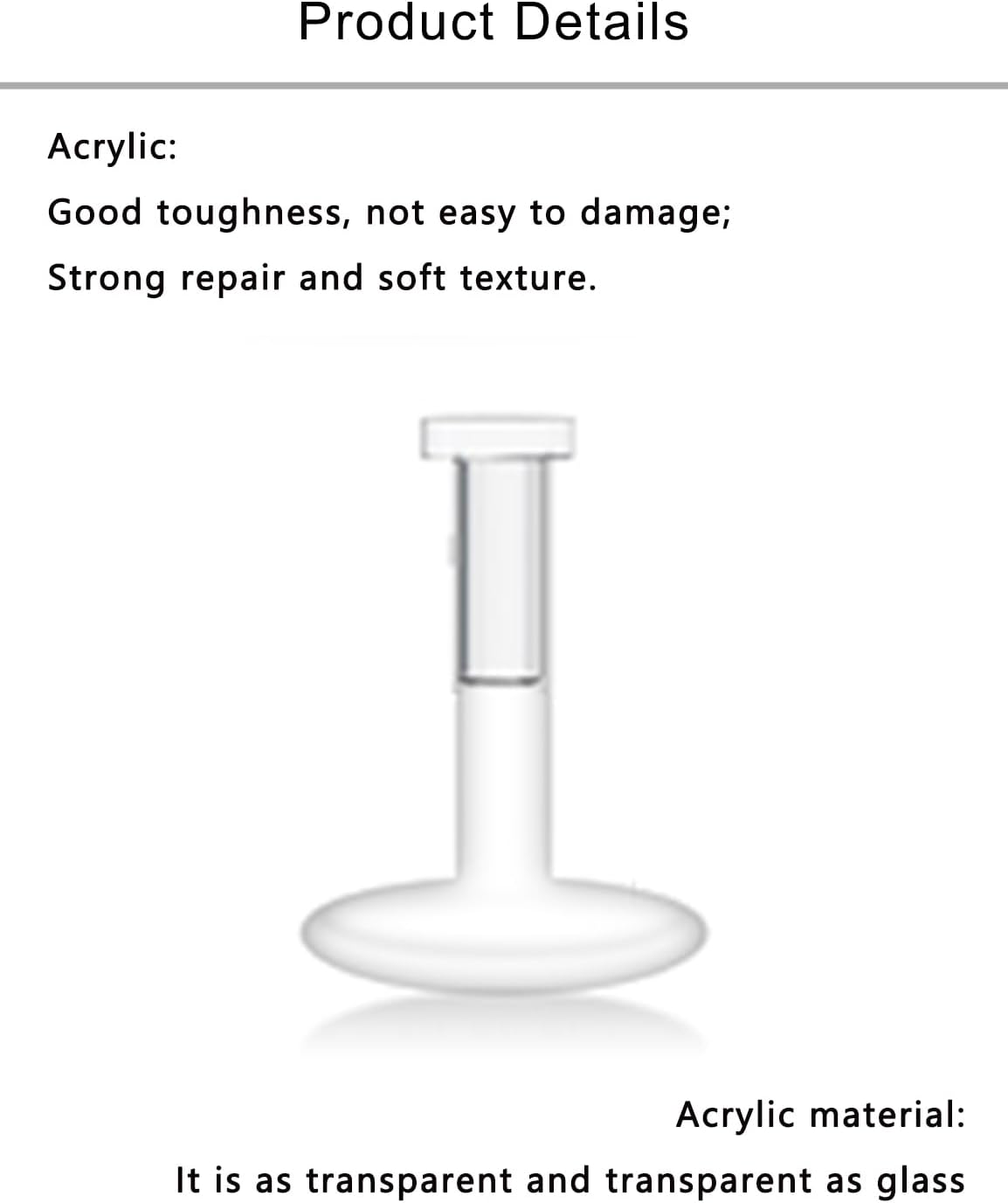 Lcolyoli 32PCS 16G Clear Push Top Piercing Retainers 2mm Flat Top Bioflex Tragus Cartilage Helix Earrings Lip Rings Labret Retainer for Women Men 6/8/10/12mm Bar Length