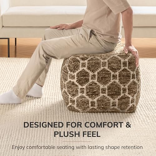 Anji Mountain Pouf Ottoman Foot Rest, Handmade Ottoman Pouf, Comfortable Foot Stool, Decorative Floor Seating for Living Room Decor, Bedroom & Home Décor Accent - Brown by Anji Mountain - Image 4