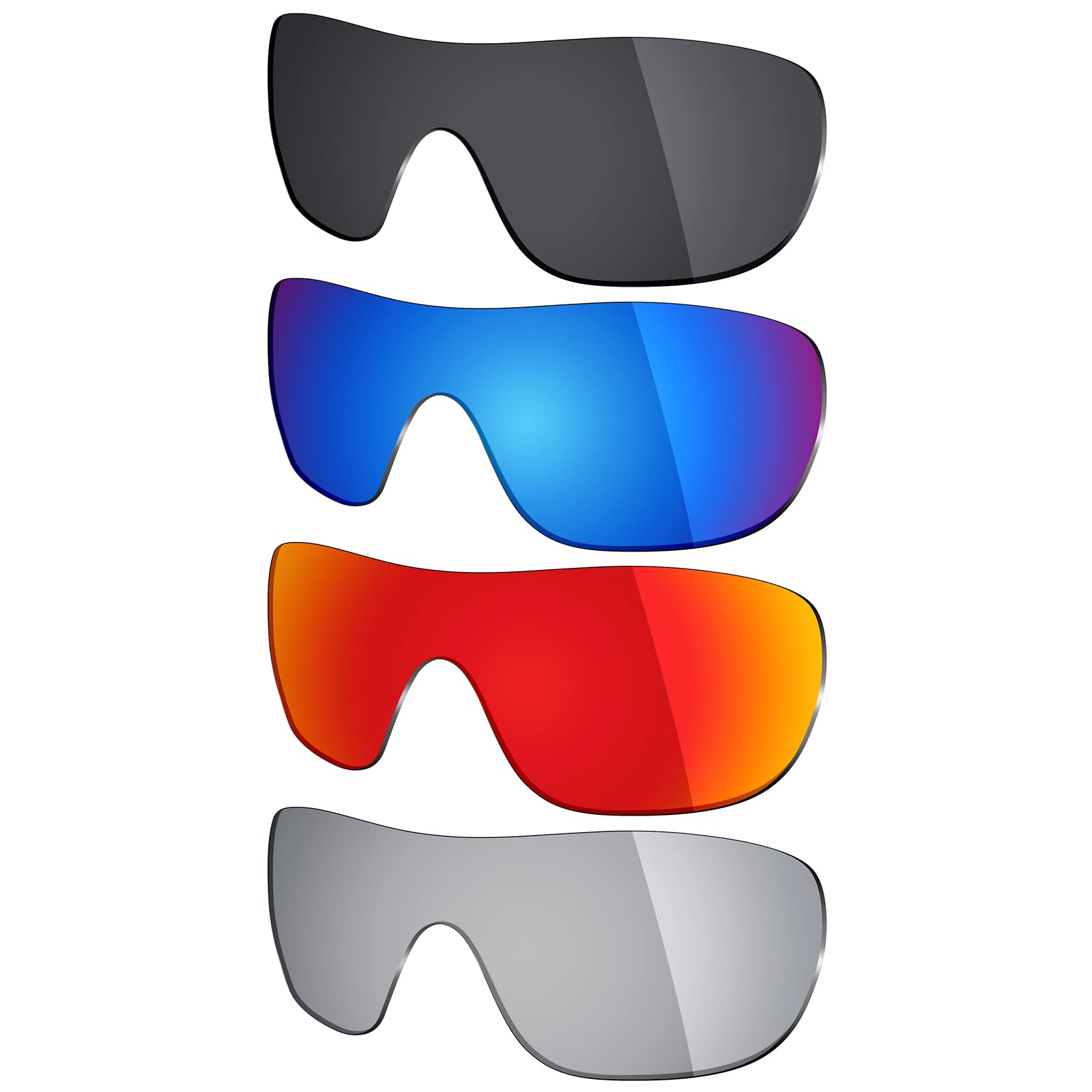 Mryok 4 Pair Polarized Replacement Lenses for Oakley Liv Sunglass - Stealth Black/Fire Red/Ice Blue/Silver Titanium