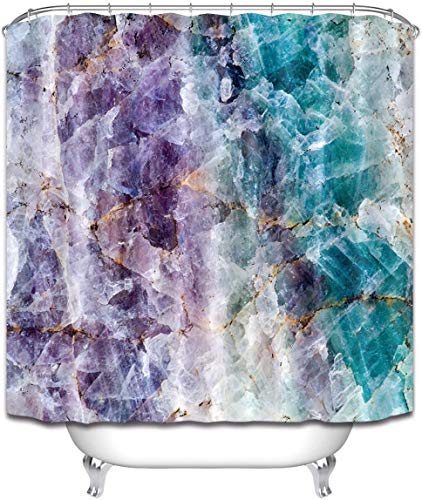Lb Purple Teal Blue Marble Shower Curtai Buy Online In Gibraltar At Desertcart