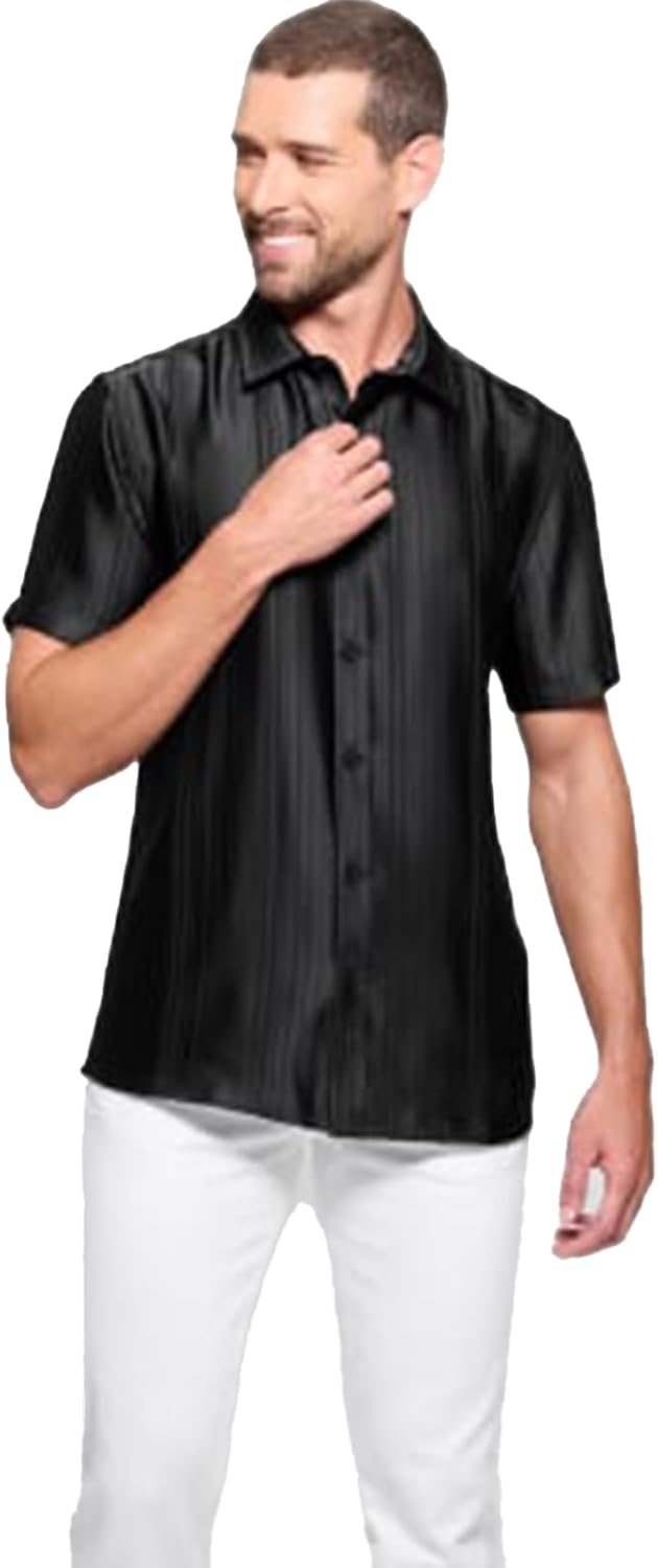 Guess Mens Eco Short-Sleeve Liam Stripe Shirt - Image 3