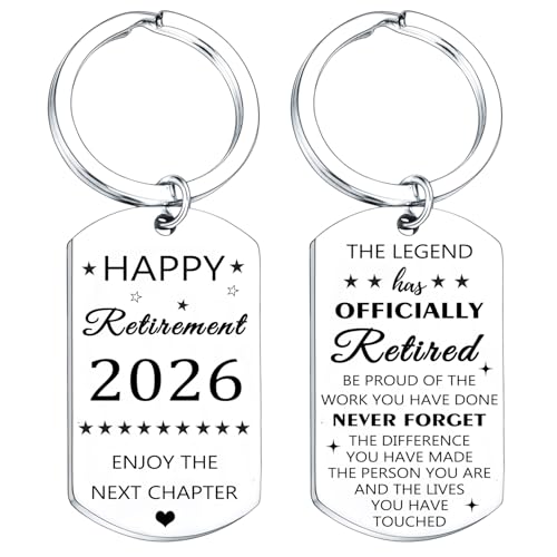 Tihnvk 2026 Retirement Gifts for Women Men Retired Keyring for Coworker Colleague Leaving Gifts for Coworkers Colleagues Happy Retirement Keyring