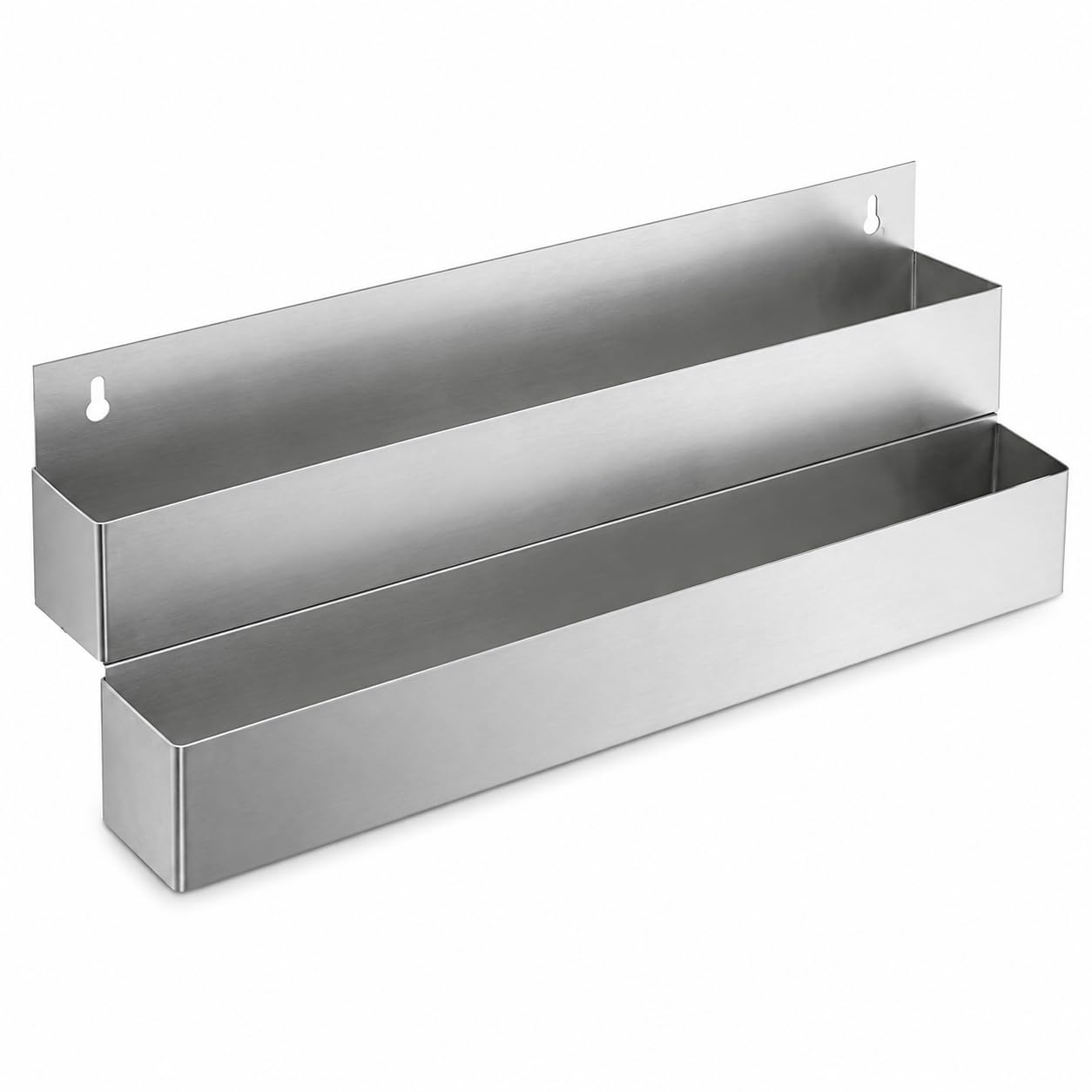 Stainless Steel Double Tier Speed Rail by Glownary – 14 Inches X 36 Inches X 74 Inches, Wire, Silver, Model 712b5530d