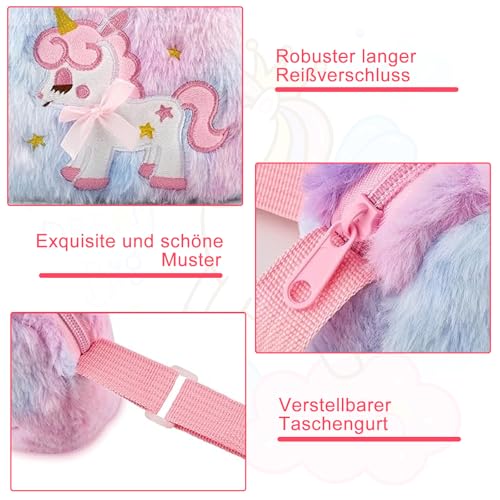 Einhorn Handtasch, 13 Pcs Einhorn Handtasche Schmuckset für Mädchen, Einhörnern Kinderschmuck Halskette Armband, Ring, Haarspange, Geburtstagsgeschenk