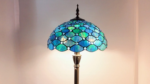 ZJART Tiffany Floor Lamp Stained Glass Lamp 16X16X70 Inch