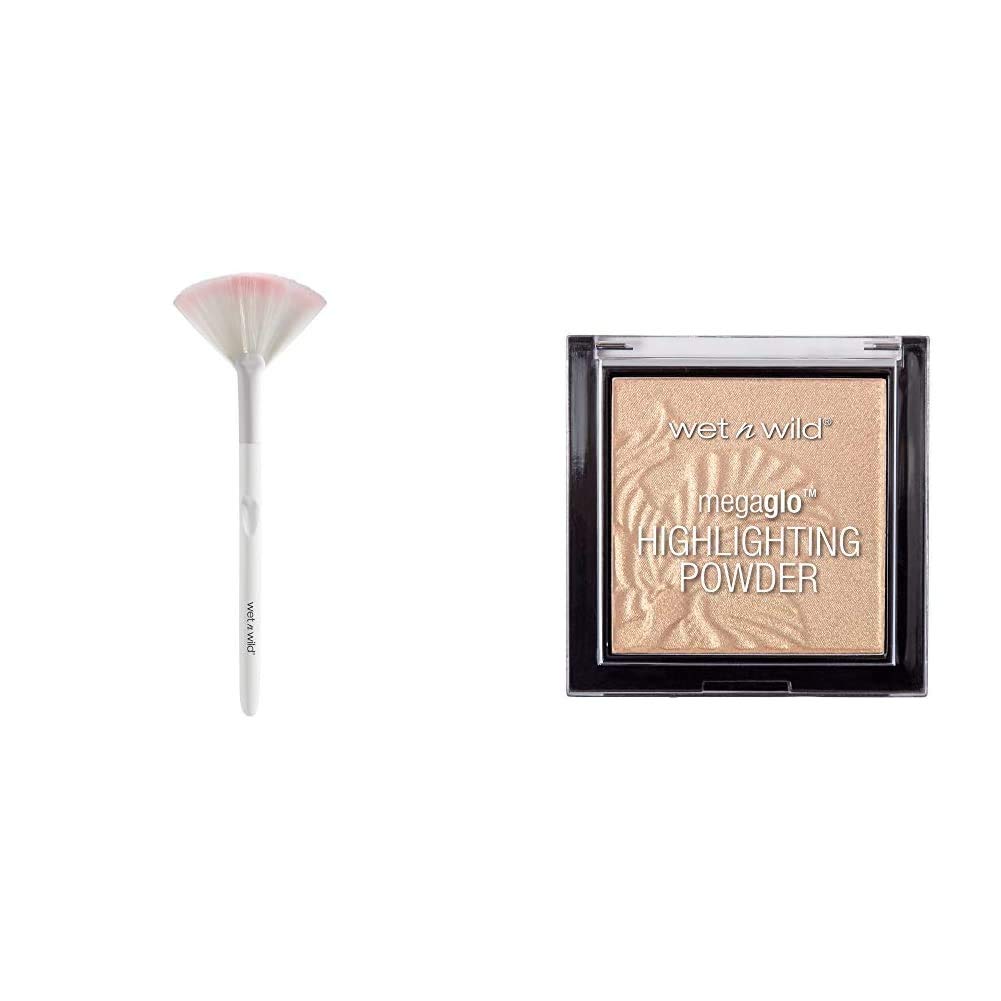 Wet n wild Fan Brush with MegaGlo Highlighting Powder, Golden Flower Crown, 0.19 Fluid Ounce : Beauty & Personal Care