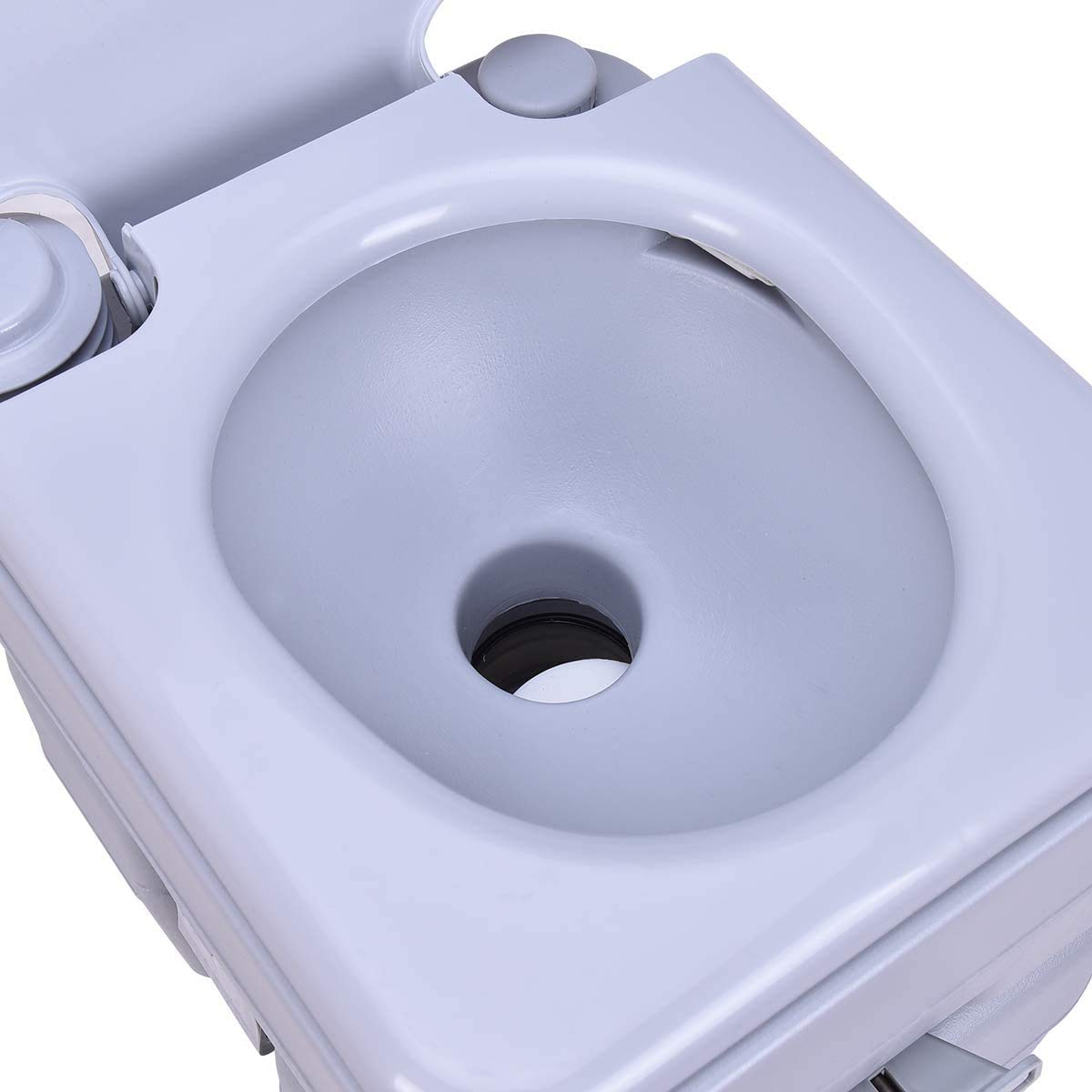 RELAX4LIFE Campingtoilette mobil, tragbare Toilette, mobiles WC Abnehmbarer Wassertank 20 L, Campingklo Bequeme Sitzhöhe 42 cm, Reisetoilette mit Pumpe, Outdoor WC für Reisen, Camping und Wohnmobil