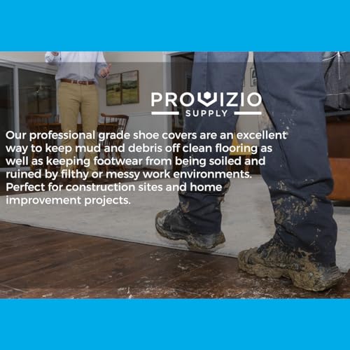 Provizio Supply Waterproof Shoe Covers Disposable Non Slip Extra Large Boot Cover - (40 Pairs) (Black) - Thumbnail 5