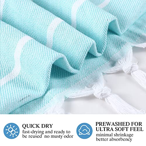 Moukeren 6 Pcs Turkish Beach Towels 35 X 71 Inch Turkish Cotton Travel Towels Quick Dry Sand Beach Towels Large Beach Towels Turkish Towels Travel Towels For Beach, Bath, Pool #TOP2
