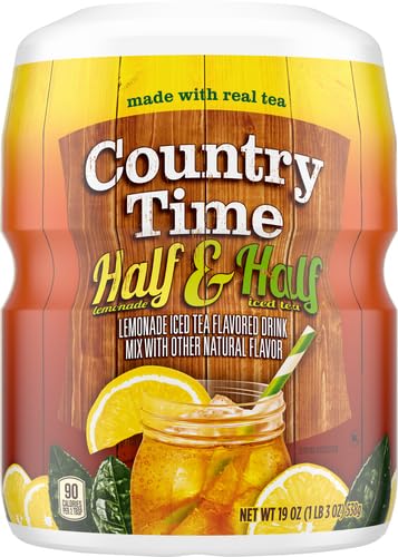Country Time Half & Half Lemonade Iced Tea Naturally Flavored Powdered Drink Mix 1 Count 19 oz Canister
