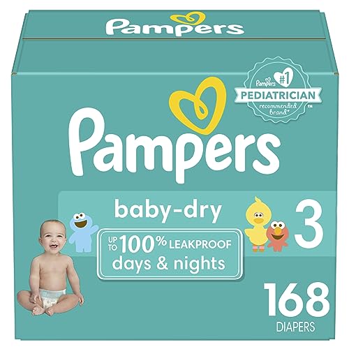 Image of Pampers Baby Dry Diapers - Size 3, 168 Count, Absorbent Disposable Diapers