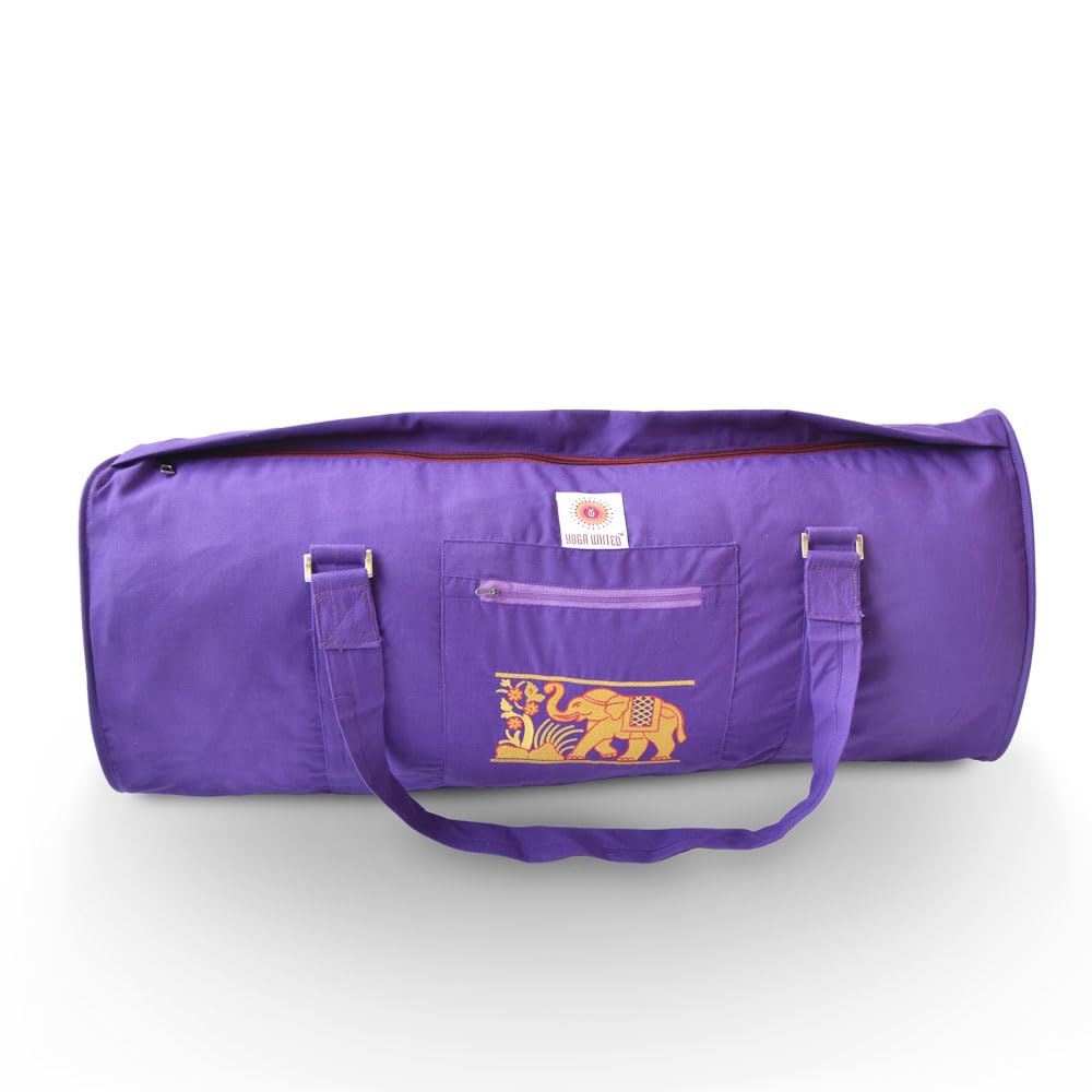 Deluxe Yoga Kit Bag, Elephant Design Bag – purple
