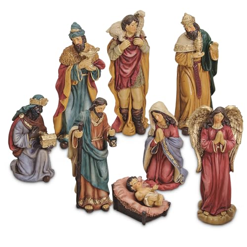 matches21 HOME & HOBBY Krippen-Figuren 8-TLG. Set - handbemalte 4-15...