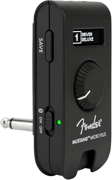 Fender Mustang Micro Plus Headphone Amplifier, Bluetooth Audio Streaming and 50 Amp and Effects Models, with 2-Year Warranty