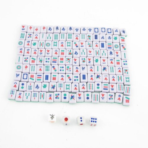 Mini Mahjong Set portátil blanco y verde miniatura 1