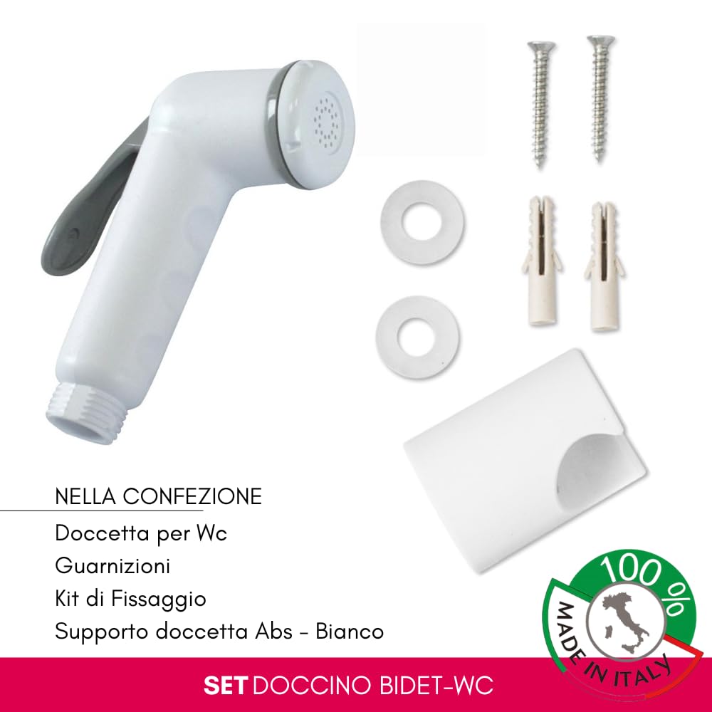 Schläfer 8117 | Doccetta per Bidet Universale, Doccino per Bidet Shut off in Abs, Doccino per Wc a Mano Bianco, Doccetta Igienica per Idroscopino