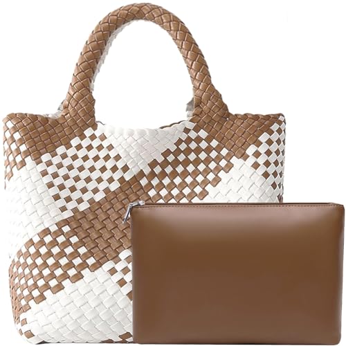 Image of JINMANXUE Fashion Woven Bag Shopper Bag Travel Handbags and Purses Women Tote Bag Large Capacity Shoulder Bags
