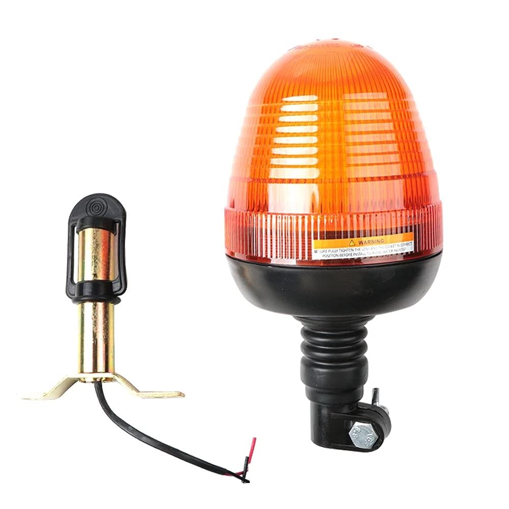 Luces Estroboscópicas De 30W 60LED, Luz De Baliza De Advertencia Ámbar Lámpara Intermitente De Camiones con 3 Modos De Parpadeo, Instalación Fija con Imán (Paquete De 2)