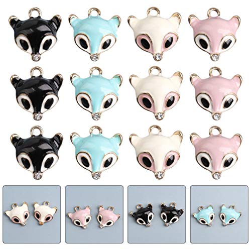 EXCEART 40 Pcs Animal Liga Charme Liga Esmalte Fox Pingentes Diy Artesanato Suprimentos Charms Metal