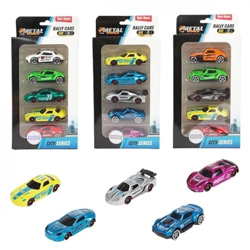 Toi Toys ralley voitures set a 5 métal
