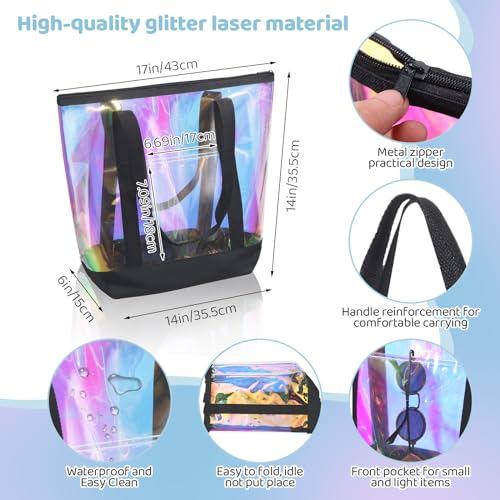 Reginary 8 Pieces Clear Tote Bags Shoulder Handbag Security Approved See Through Bag with Zipper Closure for Travel Work2