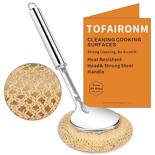 Image of Kitchen Cleaning Brush, Heavy-Duty Clean Scrubber, Multi-Purpose Heat & Abrasion Resistant with Easy-Grip Steel Handle for Cast Iron Pan Dish Stove Oven Grates Cleaner Brush - PB6D7C
