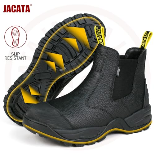 Mens Work Boots Chelsea Slip On Boot For Men Men's Industrial Construction Soft Toe Shoes Botas De Trabajo Para Hombre2