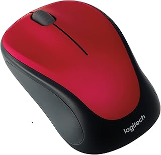 Logitech M235 Wireless Mouse, 2.4 GHz with USB Unifying Receiver, 1000 DPI Optical Tracking, 12 Month Battery, Compatible with PC, Mac, Laptop, Chromebook - Red