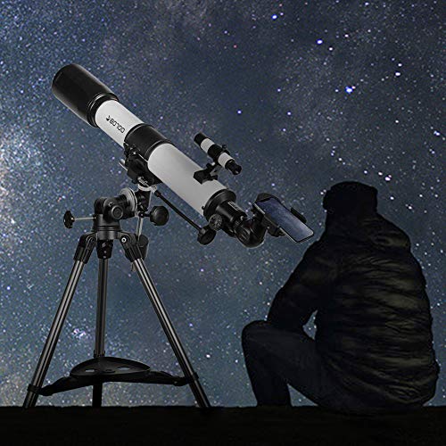 Telescope 80EQ Refractor Scope - 80mm Aperture and 700mm Focal Length, Multi-Layer Green Film, with Digiscoping Adapter for Photography and 13 Percent Transmission Moon Filter