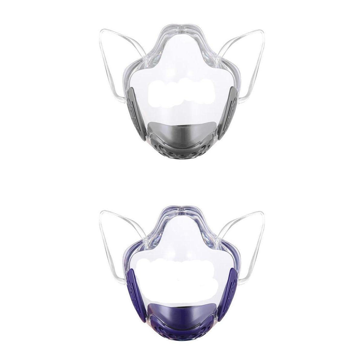 MYADDICTION 2Pcs Clear Face Mask Cover Transparent Face Shield Reusable+Breathing Valve