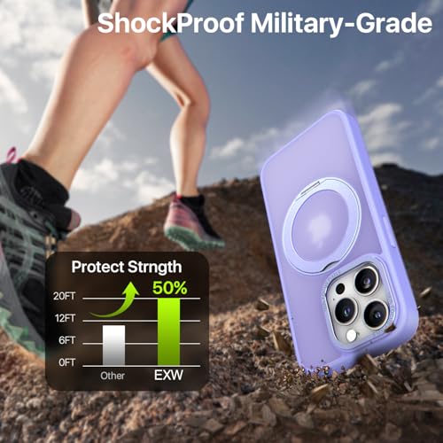 Funda a prueba de golpes con anillo giratorio de 360 grados e imanes para 14 Pro 4